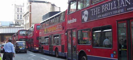 Buses in central London