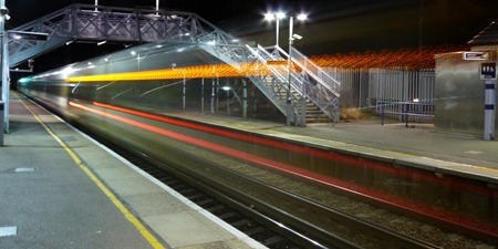 The last train leaves Crayford station, September 2009
